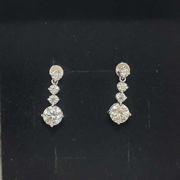 NIB-5.2CT.T.W. Moissanite Drop Earrings -with certification